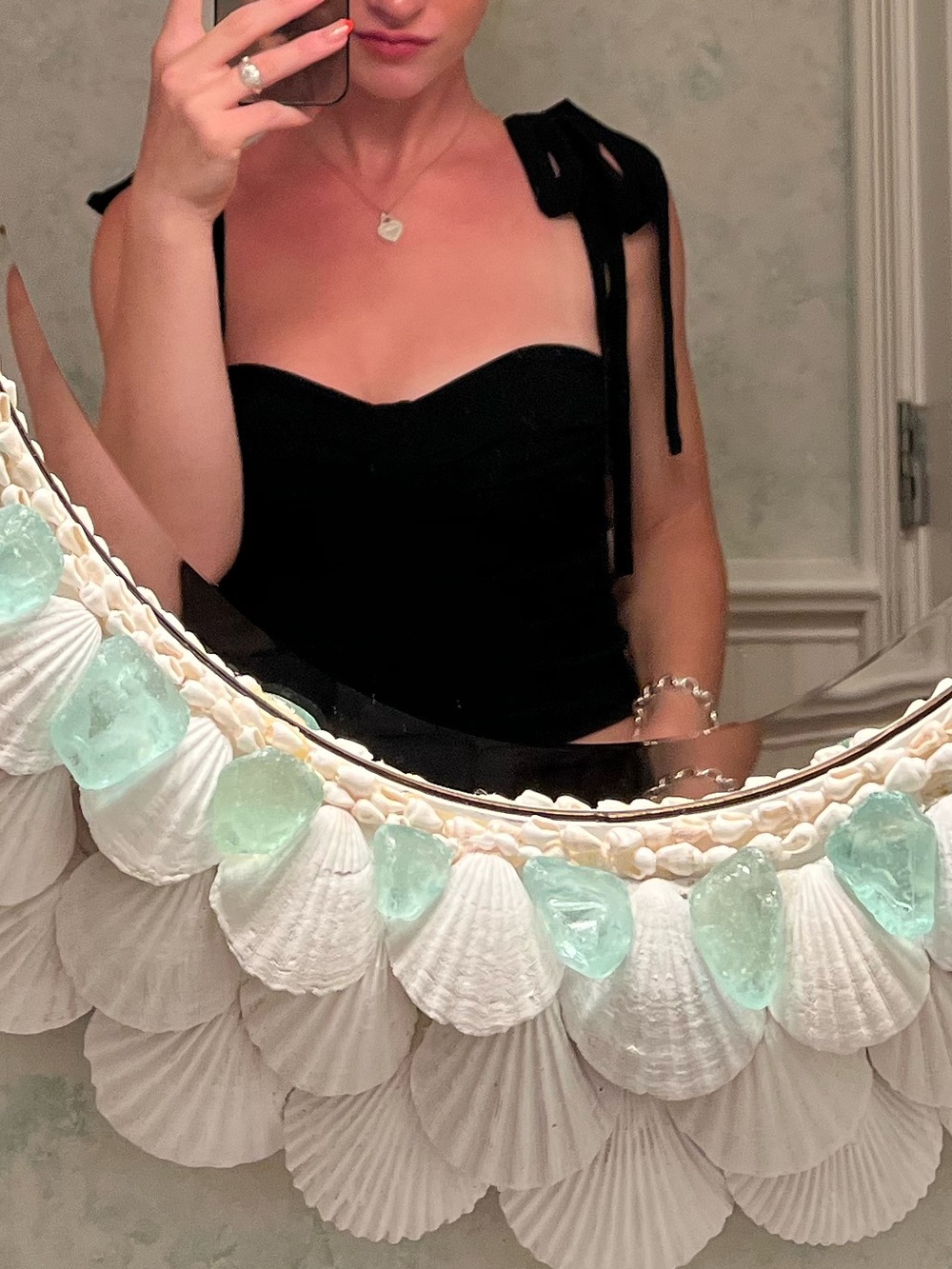 Black Tie-Shoulder Bustier Top